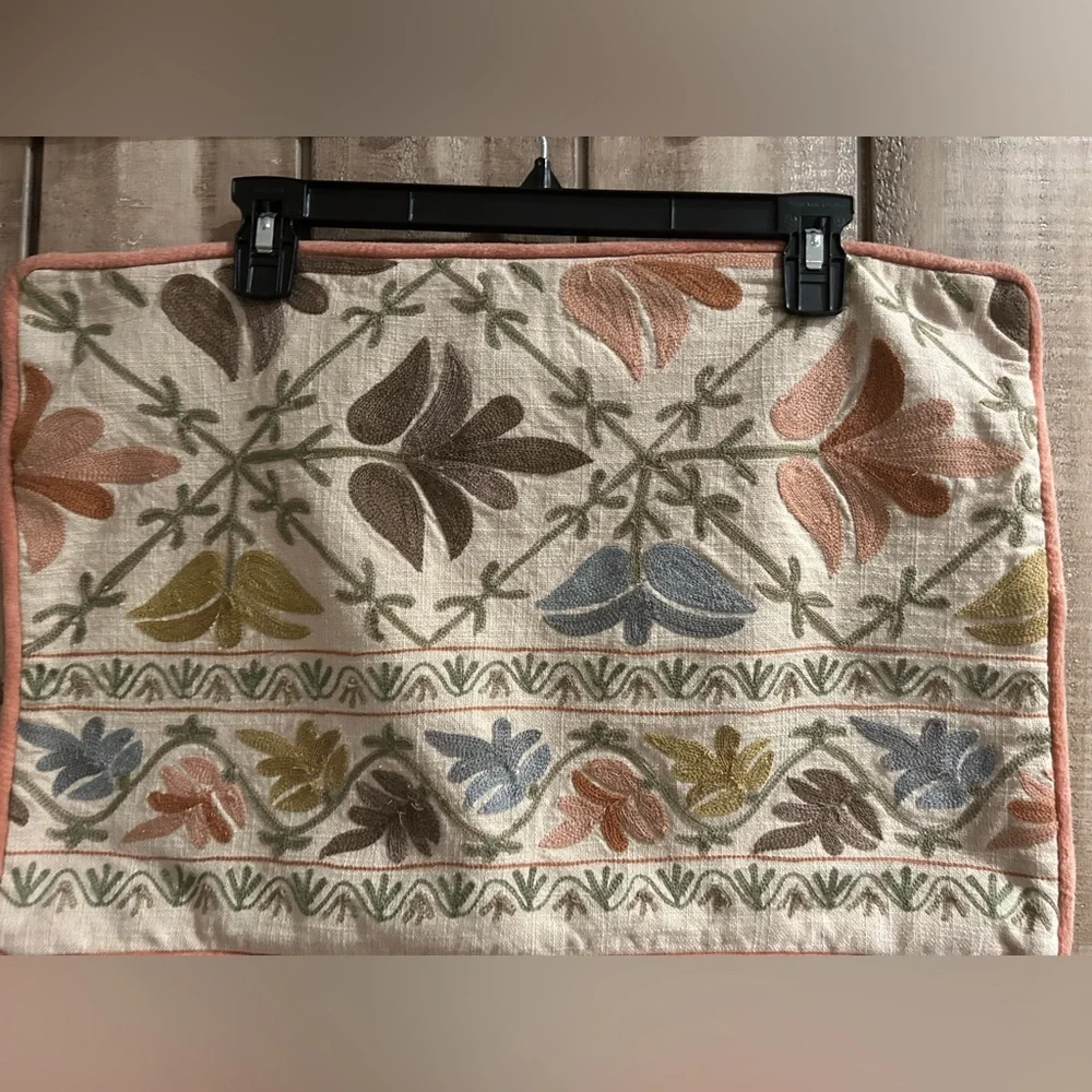 Pottery Barn embroidered lumbar pillow - Picture 3 of 6